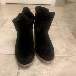 Black suede booties size 9